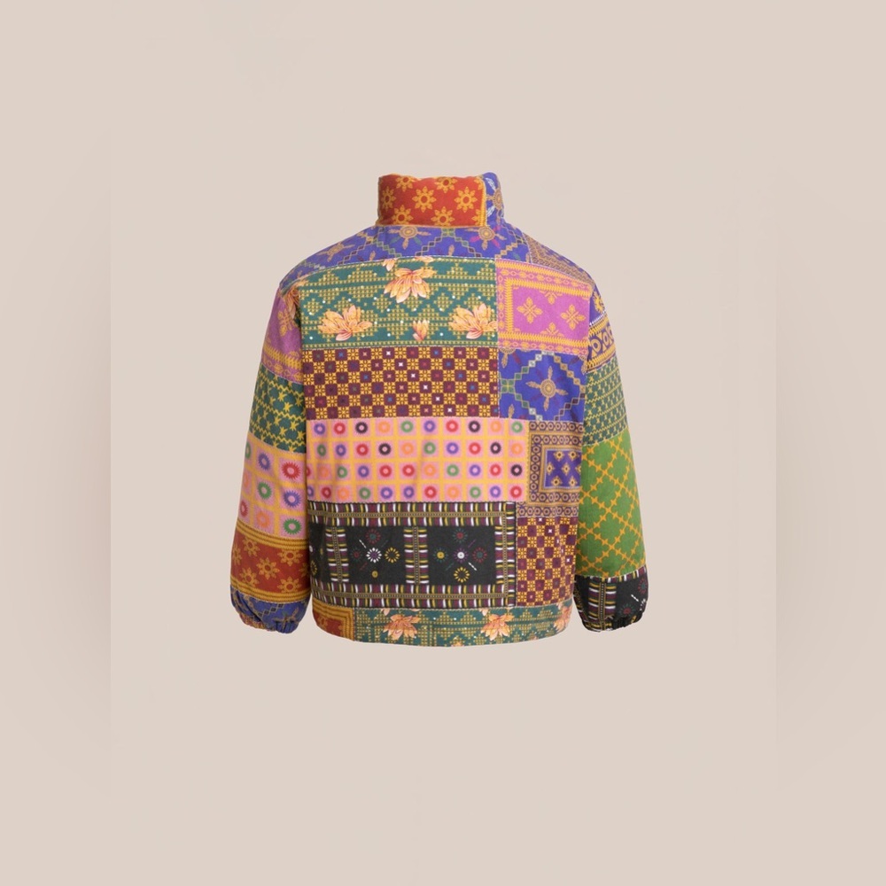 Free People Found Ayubia Printed Tapestry Patchwork Puffer Jacket  XL NWT - Picture 6 of 12